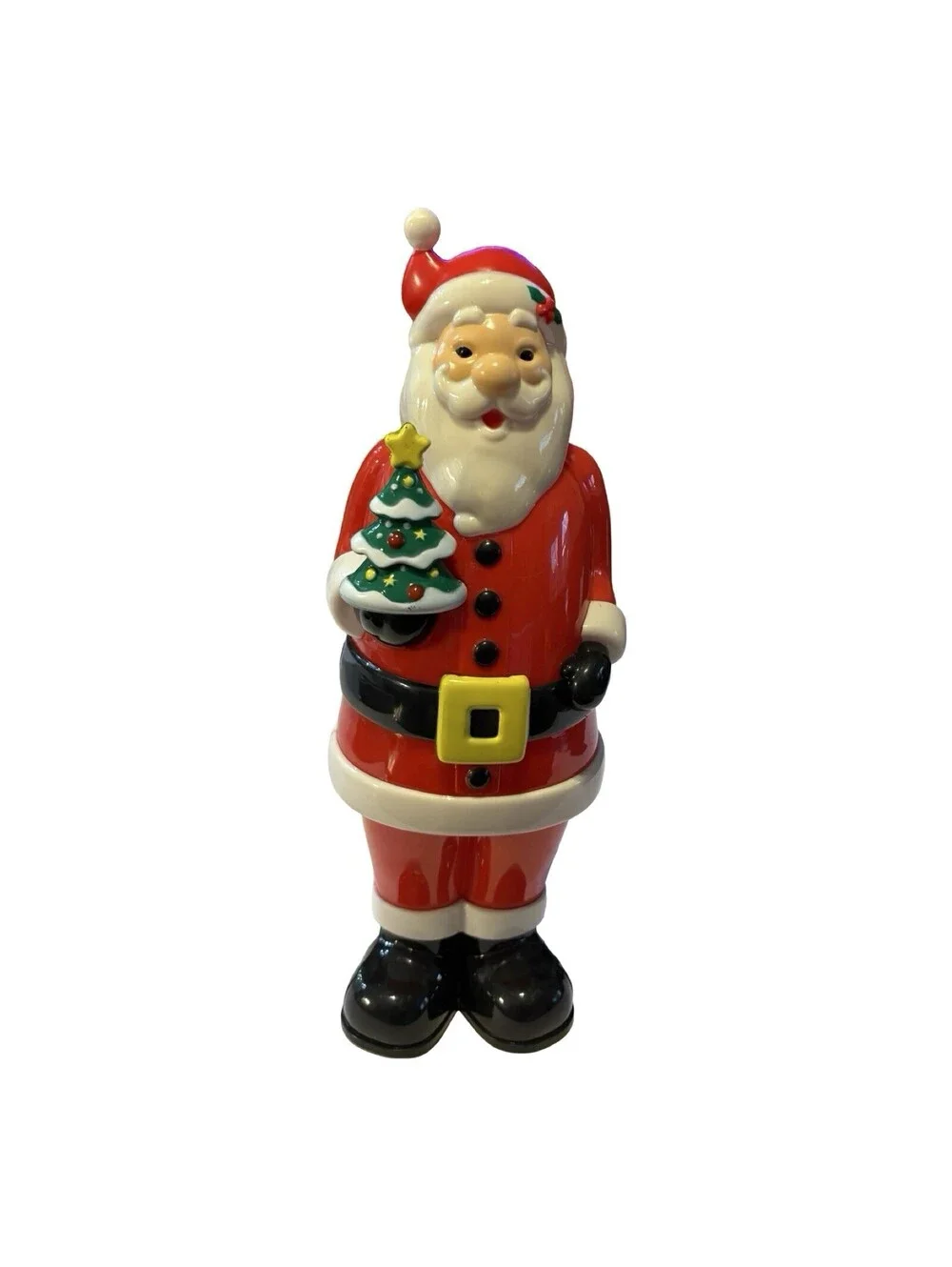 Hard Plastic Lighted Santa Battery Operated - 14
